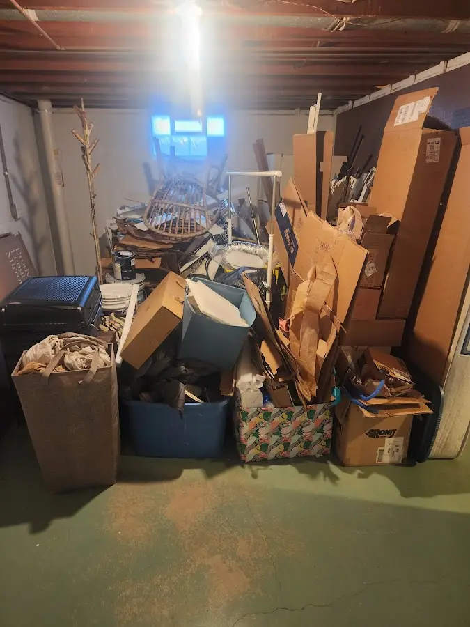 Roll-off dumpster container at job site for 6 Yard Dumpster Rental in Minisink